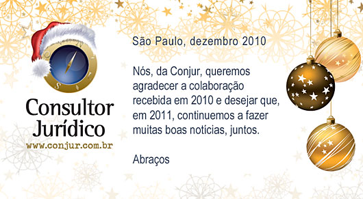 Cartão de Natal 2010 - ConJur