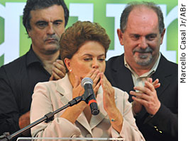 Dilma Rousseff faz o primeiro pronunciamento como presidente eleita do Brasil - Marcello Casal Jr/ABr