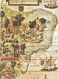 Mapa do Brasil no século XVI - Reprodução