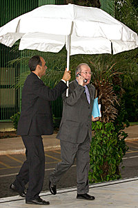 Ministro Celso de Mello na chegada ao STF - Nelson Jr./SCO/STF