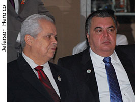 Nelson Calandra e Carlos Teixeira Leite - APESP - Jantar em homenagem ao Dr. Michel Temer - 18 mar 2011 - Jeferson Heroico
