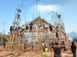 Construção típica da etnia indígena Enawenê-nawê, em Mato Grosso