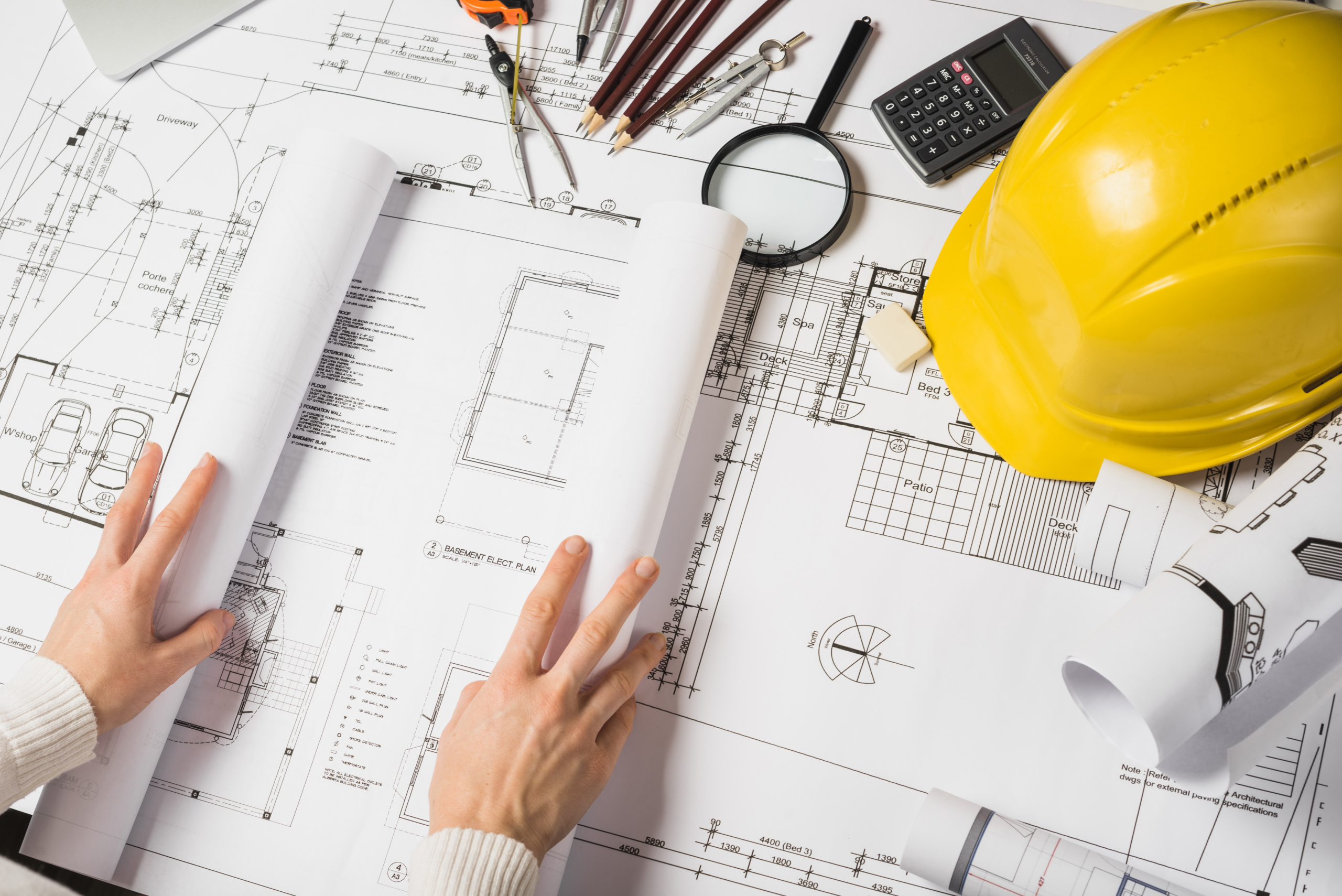 arquiteto, obra, blueprint
