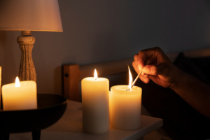 luz de vela corte de energia elétrica